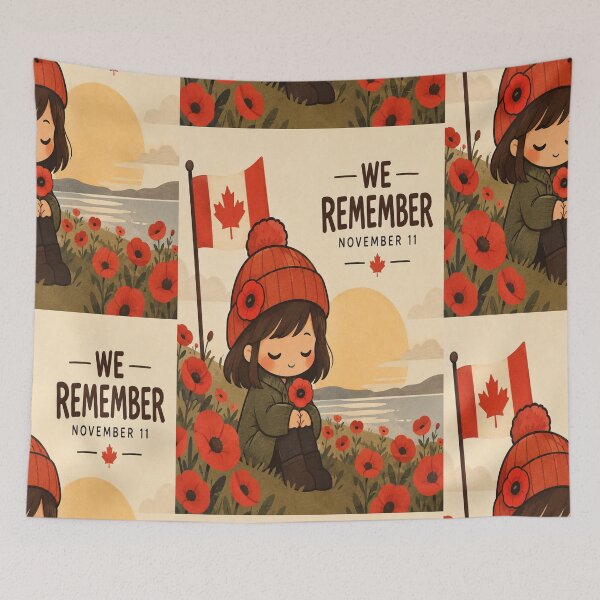 Item preview, Remembrance Day Red Poppy – Minimal Canadian Remembrance Art designed and sold by InspiredCreatives.