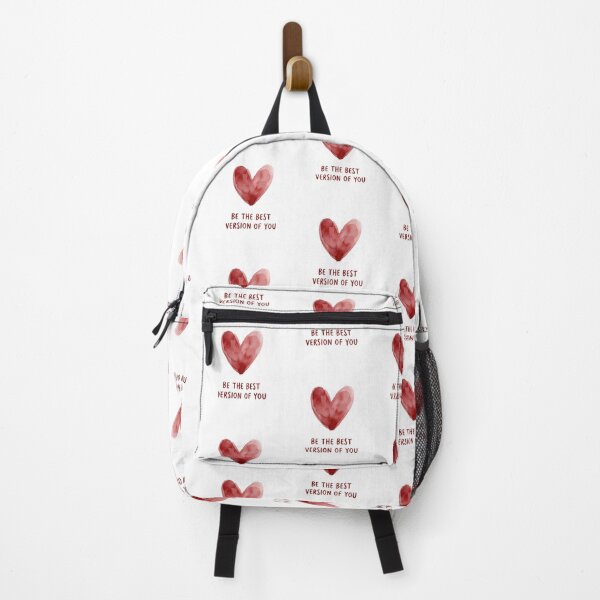 Item preview, Be the Best Version of You – Red Watercolor Heart Inspirational Quote designed and sold by Moodcraft Studio.
