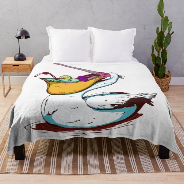 Item preview, tropical pelican cocktail bird illustration designed and sold by khfifdrif.