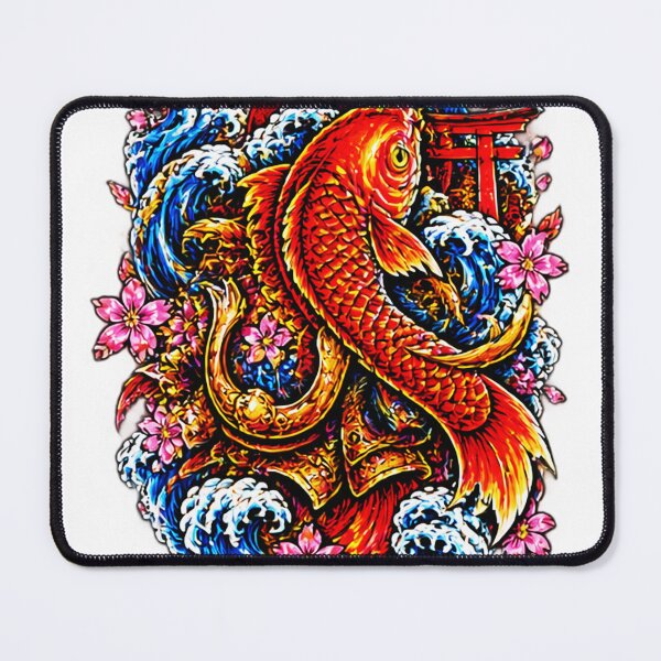 Item preview, Japanese Irezumi Koi Fish with Waves and Torii Gate designed and sold by CecilRowell.