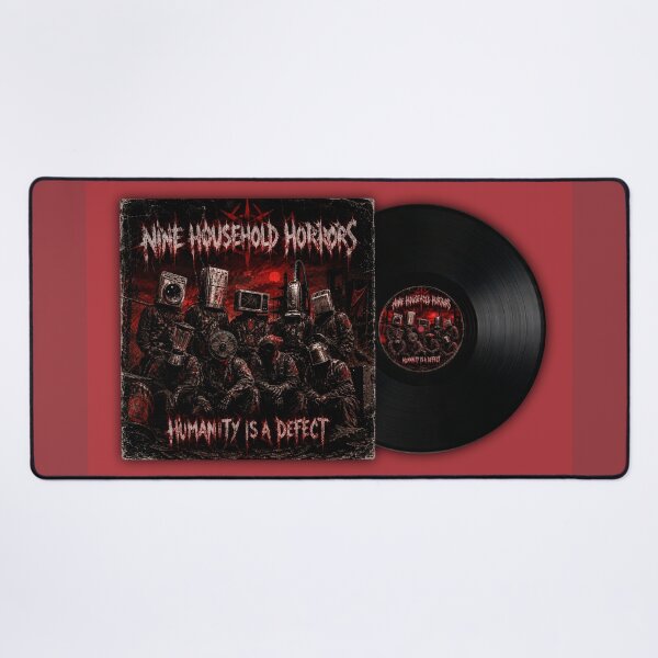 Item preview, Nine Household Horrors - Humanity Is A Defect, Funny Heavy Metal Wall Art, Parody Album Cover, Vinyl Record designed and sold by DGMaxShop.