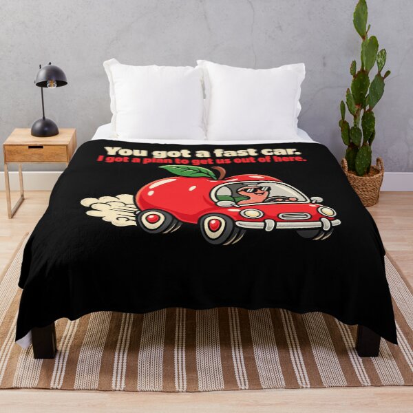 Item preview, Fast Car Escape Apple Cartoon Funny Road Trip Design designed and sold by stmpdwrld.