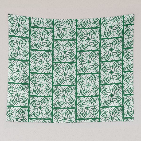 Item preview, Emerald Green Swirling Leaf Botanical Pattern designed and sold by AmberTechStudio.