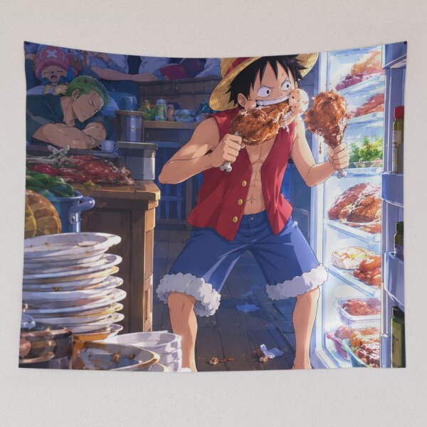 Item preview, Luffy Stealing Food  designed and sold by jinwooo.