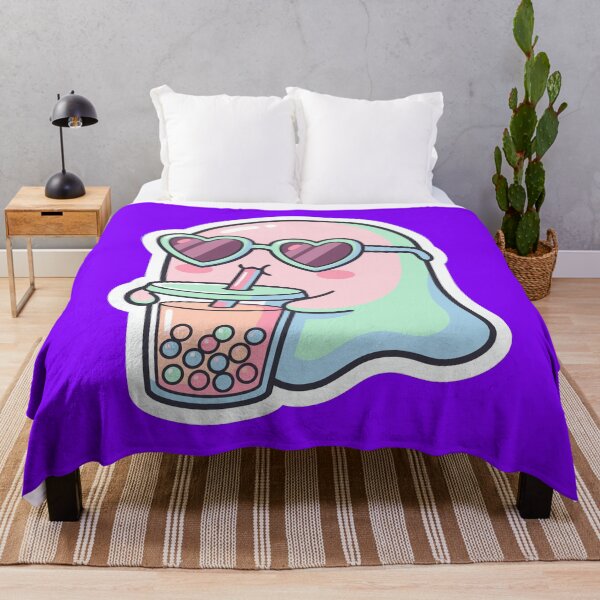 Item preview, Cute Boba Ghost Drinking Bubble Tea Kawaii Pastel Sticker designed and sold by RobinaWorks.