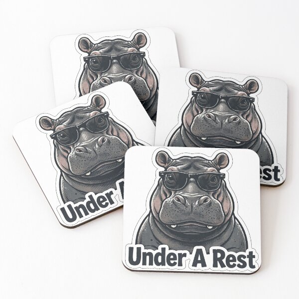 Item preview, Under A Rest Funny Hippo Deputy Design designed and sold by Wild Shades.