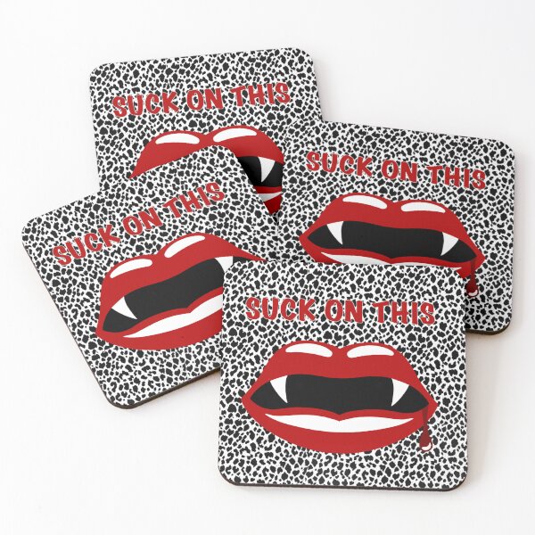 Item preview, Suck On This | Bleeding Vampire Lips on Leopard Print designed and sold by Cosmic Cats Studio.