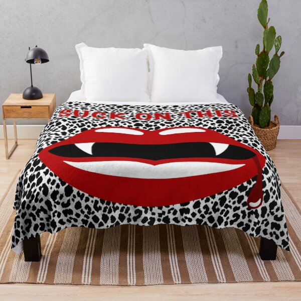 Item preview, Suck On This | Bleeding Vampire Lips on Leopard Print designed and sold by Cosmic Cats Studio.