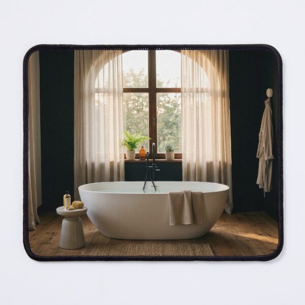 Item preview, Moody Soaking Tub By Arched Window designed and sold by KaiWaiGallery.