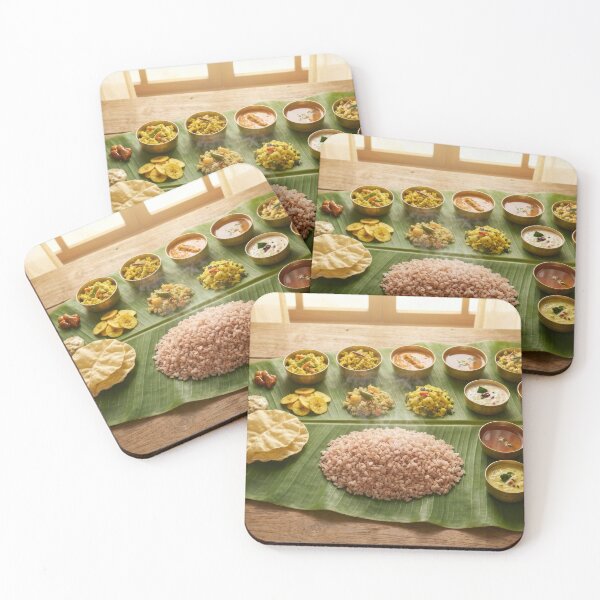 Item preview, Steaming Banana Leaf South Indian Meal designed and sold by KaiWaiGallery.