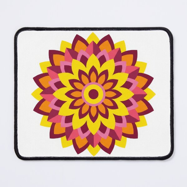 Item preview, Bright Yellow Orange Floral Mandala designed and sold by KaiWaiGallery.