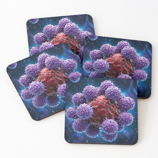 Item preview, Purple Immune Cells Surrounding Pathogen designed and sold by KaiWaiGallery.