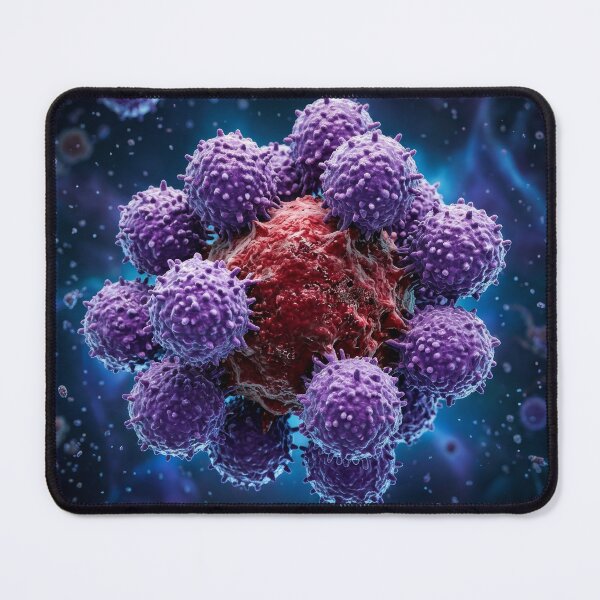 Item preview, Purple Immune Cells Surrounding Pathogen designed and sold by KaiWaiGallery.