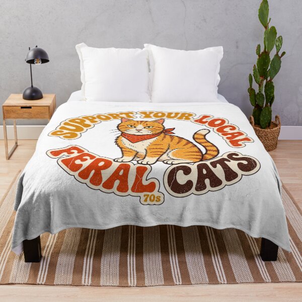 Item preview, Support Your Local Feral Cats Vintage 70s Orange Tabby designed and sold by VYBEHAUS.