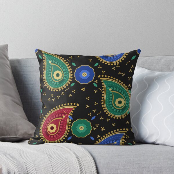Item preview, Emerald Ruby Sapphire Paisley on Black designed and sold by Paisley Moment.