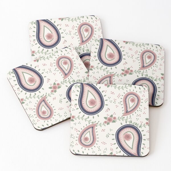 Item preview, Dusty Rose and Navy Paisley Floral designed and sold by Paisley Moment.