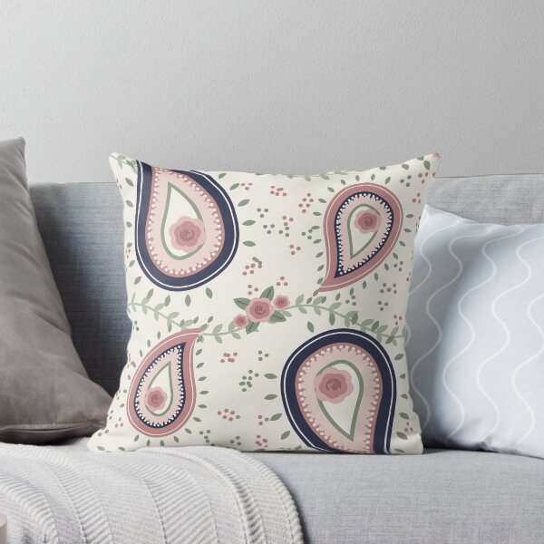Item preview, Dusty Rose and Navy Paisley Floral designed and sold by Paisley Moment.