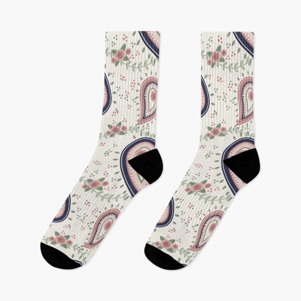 Item preview, Dusty Rose and Navy Paisley Floral designed and sold by Paisley Moment.