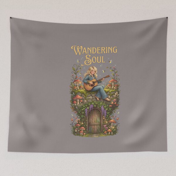 Item preview, Woman With Guitar Rustic Doorway Portrait-92 designed and sold by JulianeSchn.