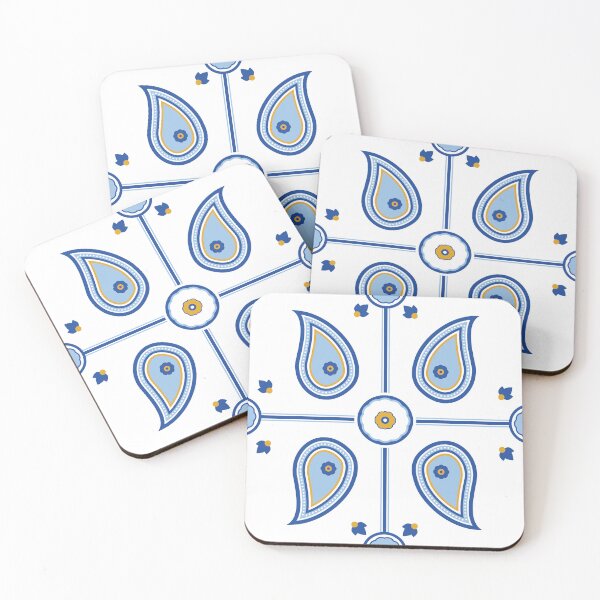 Item preview, Blue and Yellow Paisley Tile Pattern designed and sold by Paisley Moment.