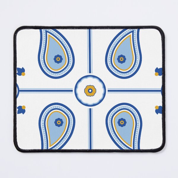 Item preview, Blue and Yellow Paisley Tile Pattern designed and sold by Paisley Moment.