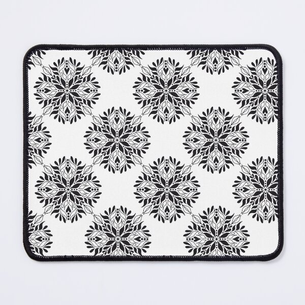 Item preview, Black and White Floral Mandala Pattern designed and sold by AmberTechStudio.
