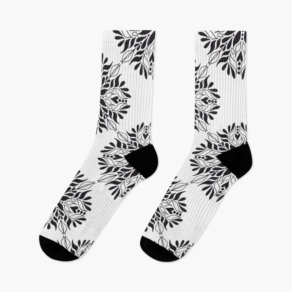 Item preview, Black and White Floral Mandala Pattern designed and sold by AmberTechStudio.