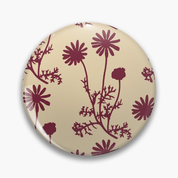 Item preview, Floral Botanical Wild Daisies Pattern in Burgundy and Beige designed and sold by kierkegaard.
