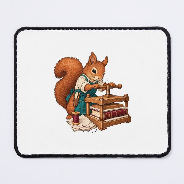 Item preview, Squirrel Bookbinder with Book Press designed and sold by JS Creative Studio.