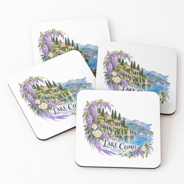 Item preview, Lake Como Villa and Wisteria Watercolor Travel Art designed and sold by skyartdesign.