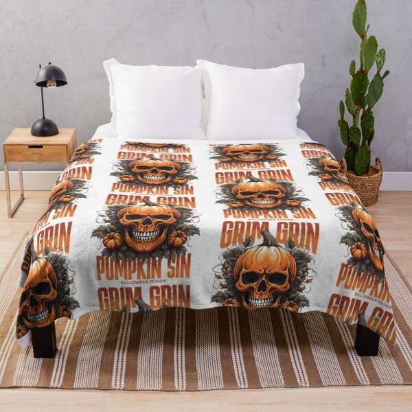 Item preview, Grim Grin Skull Pumpkin Sin Design designed and sold by DesignsByLitz.