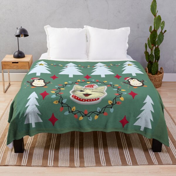 Item preview, Festive Cat And Penguins Holiday Art designed and sold by Azurart2.