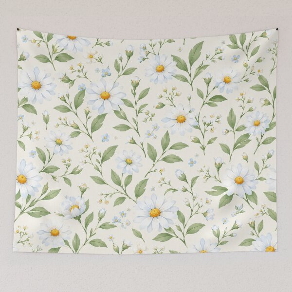 Item preview, Vintage Daisy Botanical Spring Pattern designed and sold by ShivCraft Studio.