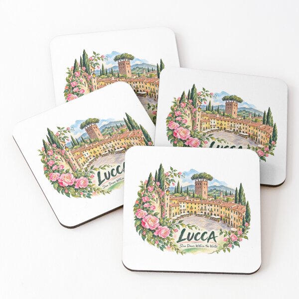 Item preview, Lucca Piazza and Tower Watercolor Travel Art designed and sold by skyartdesign.
