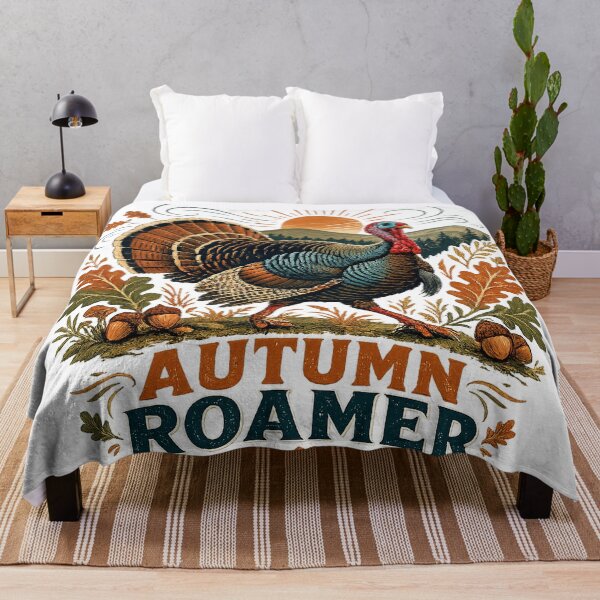 Item preview, Autumn Roamer Wild Turkey Vintage Fall Woodland Thanksgiving Nature Art designed and sold by inkoutninja.