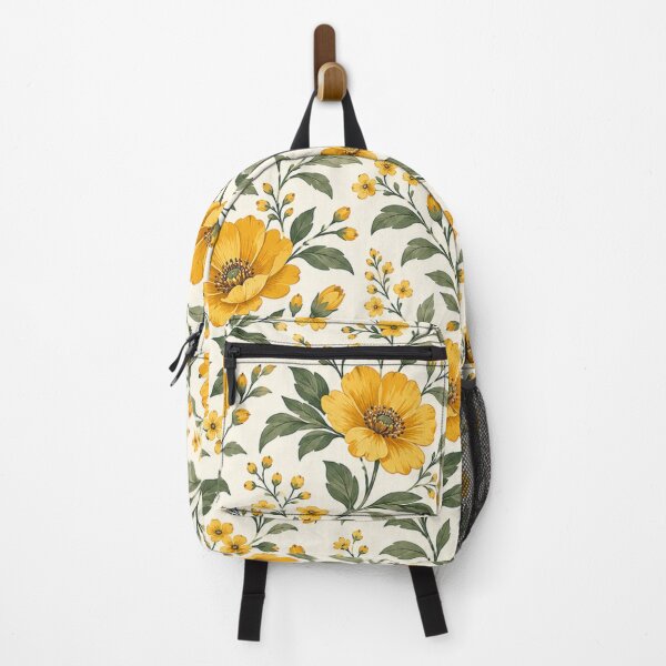 Item preview, Vintage Yellow Botanical Floral Pattern designed and sold by ShivCraft Studio.
