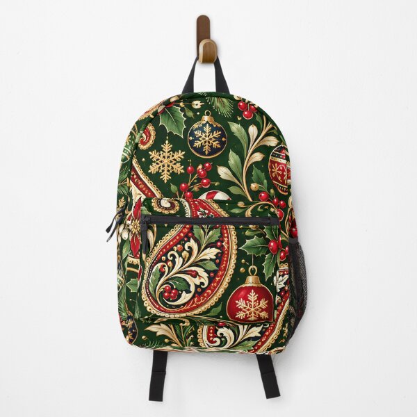 Item preview, Dark Green Christmas Paisley with Candy Canes designed and sold by Paisley Moment.