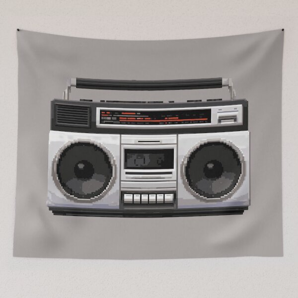 Item preview, Retro Boombox Pixel Art Cassette Player 80s Stereo designed and sold by peterdesigns.