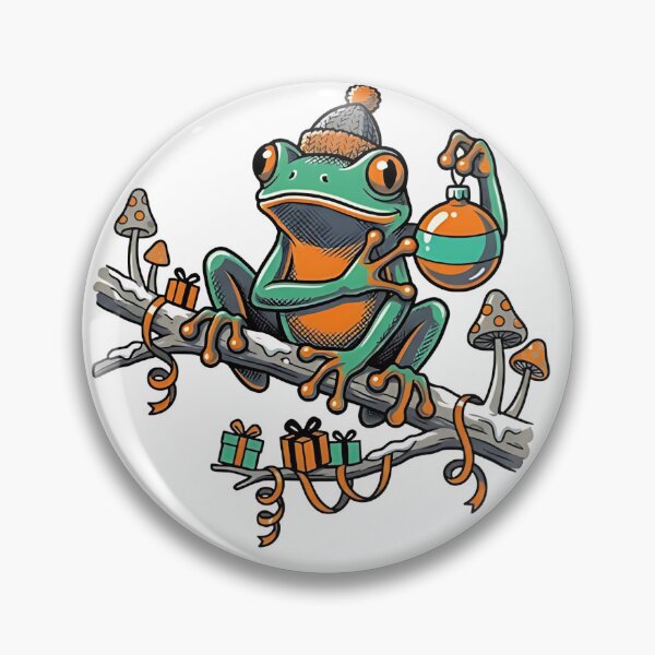 Item preview, Green Tree Frog Christmas Ornament designed and sold by PictoVibe.