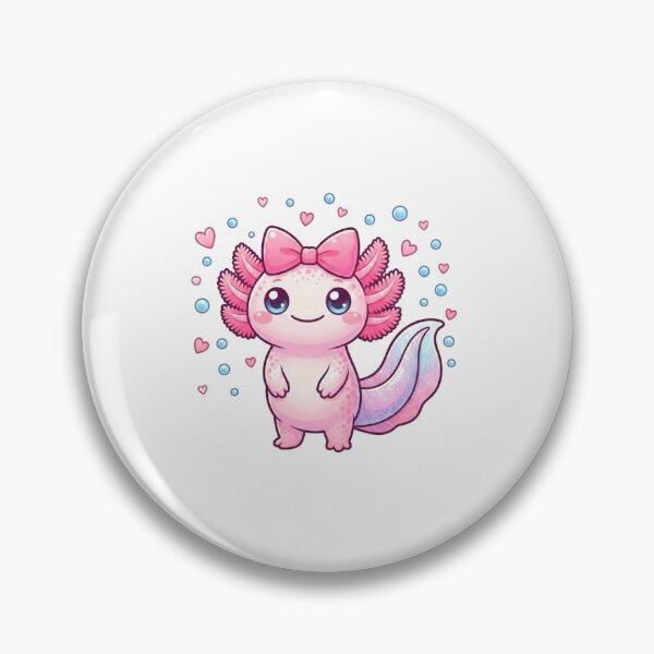 Item preview, Cute Axolotl with Bow and Hearts Kawaii Love Design designed and sold by MiALopezArt.