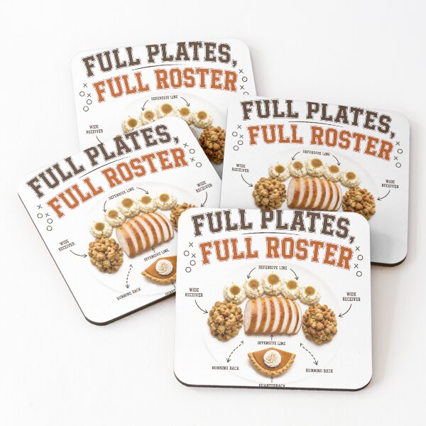 Item preview, Full Plates Full Roster Funny Football Thanksgiving designed and sold by RoyesButler.