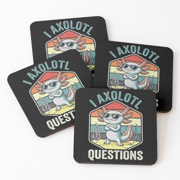 Item preview, I Axolotl Questions Cool Retro Amphibian Pun Design designed and sold by MiALopezArt.
