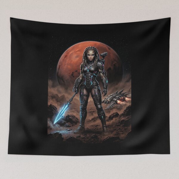Item preview, Biomechanical Cyberpunk Female Alien Warrior | Sci-Fi Predator Graphic designed and sold by HexOne.