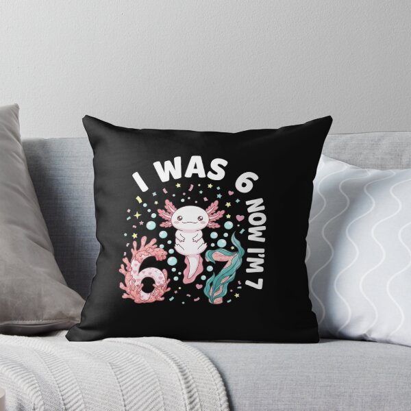 Item preview, I Was 6 Now I'm 7 Cute Axolotl Seventh Birthday Design designed and sold by MiALopezArt.