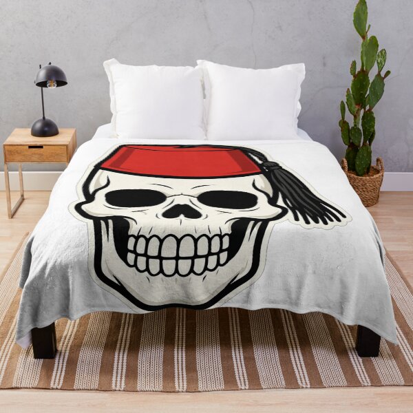 Item preview, Skull with Red Fez Tarboush Moroccan Skull designed and sold by AtlasEtErable.