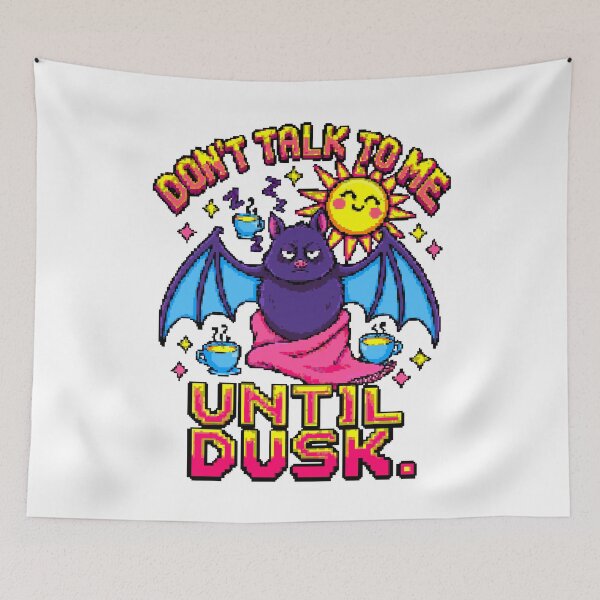 Item preview, Don't Talk to Me Until Dusk Bat Pixel Art designed and sold by NaturePixel.