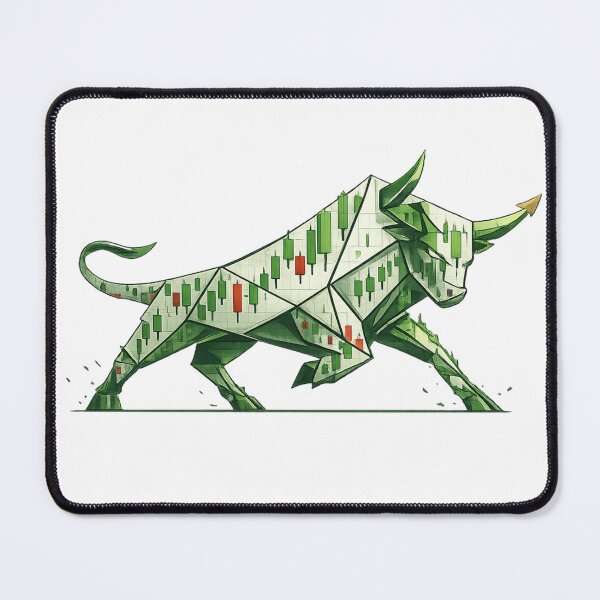 Item preview, Origami Bull Stock Market Candlestick Premium Finance Art designed and sold by TommyArt94.