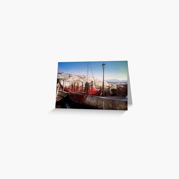 Paros Fishermen Greeting Card