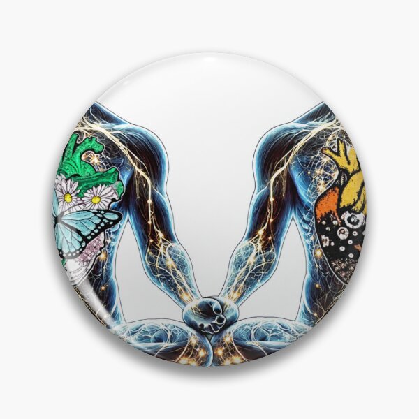 Item preview, Meditating Figures with Butterfly and Floral Hearts designed and sold by Slyfish.
