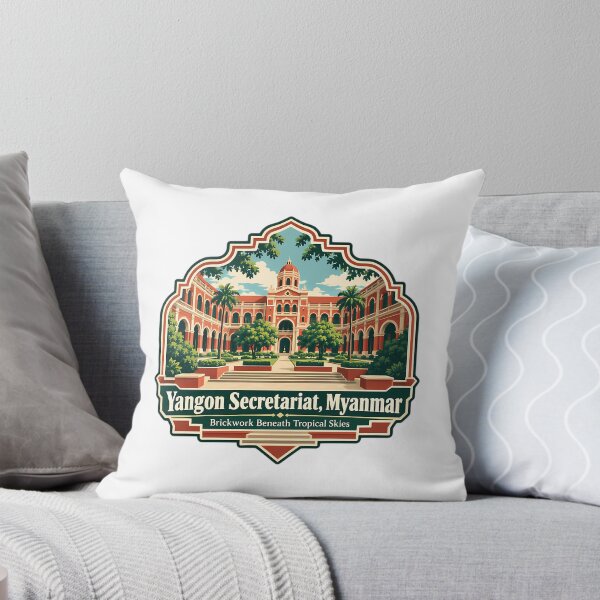 Item preview, Yangon Secretariat Myanmar Brickwork Beneath Tropical Skies Travel Landmark Architecture Souvenir designed and sold by schulte-beckis.